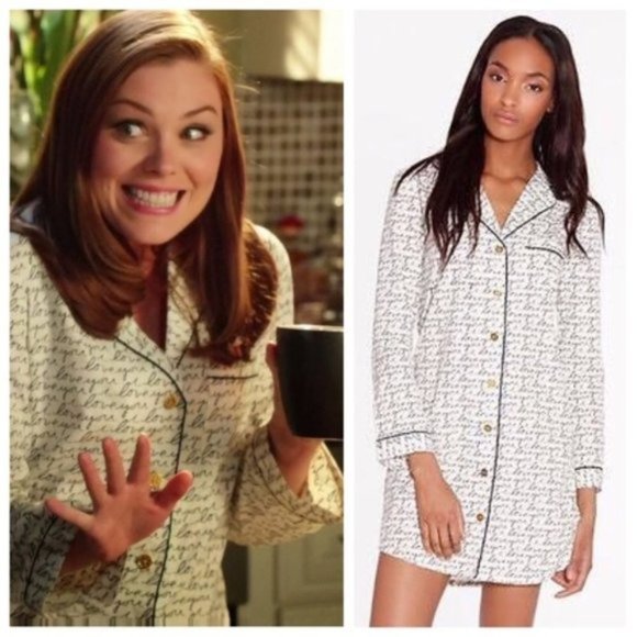 Tory Burch “I Love You” Buttoned Sleepshirt Size Small - Picture 10 of 10